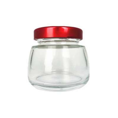 121 degrees withstand Bird's Nest jar Peach gum storage glass jar with red safety button lid 150ml