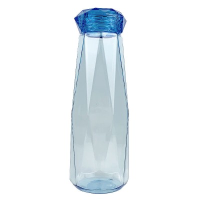 European creative glass  bottle starry sky diamond glass water cup  with transparent diamond effect lid