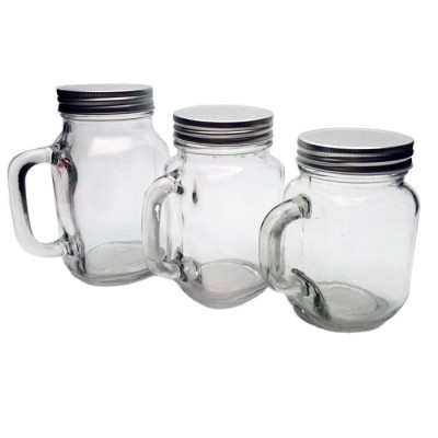 400ml 480ml 620ml clear glass mason jar with handle for water beverage drinks