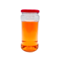 330ml transparent storage glass jar for chilli sauce with metal lid